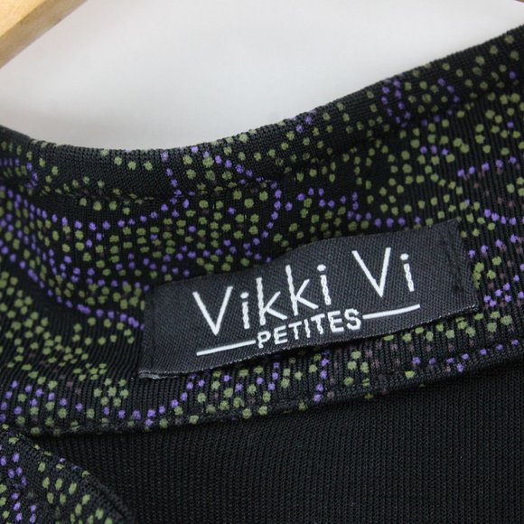 Vikki Vi Cardigan Top Womens Petite Multicolor One Button front Lightweight 1XP - Picture 6 of 10
